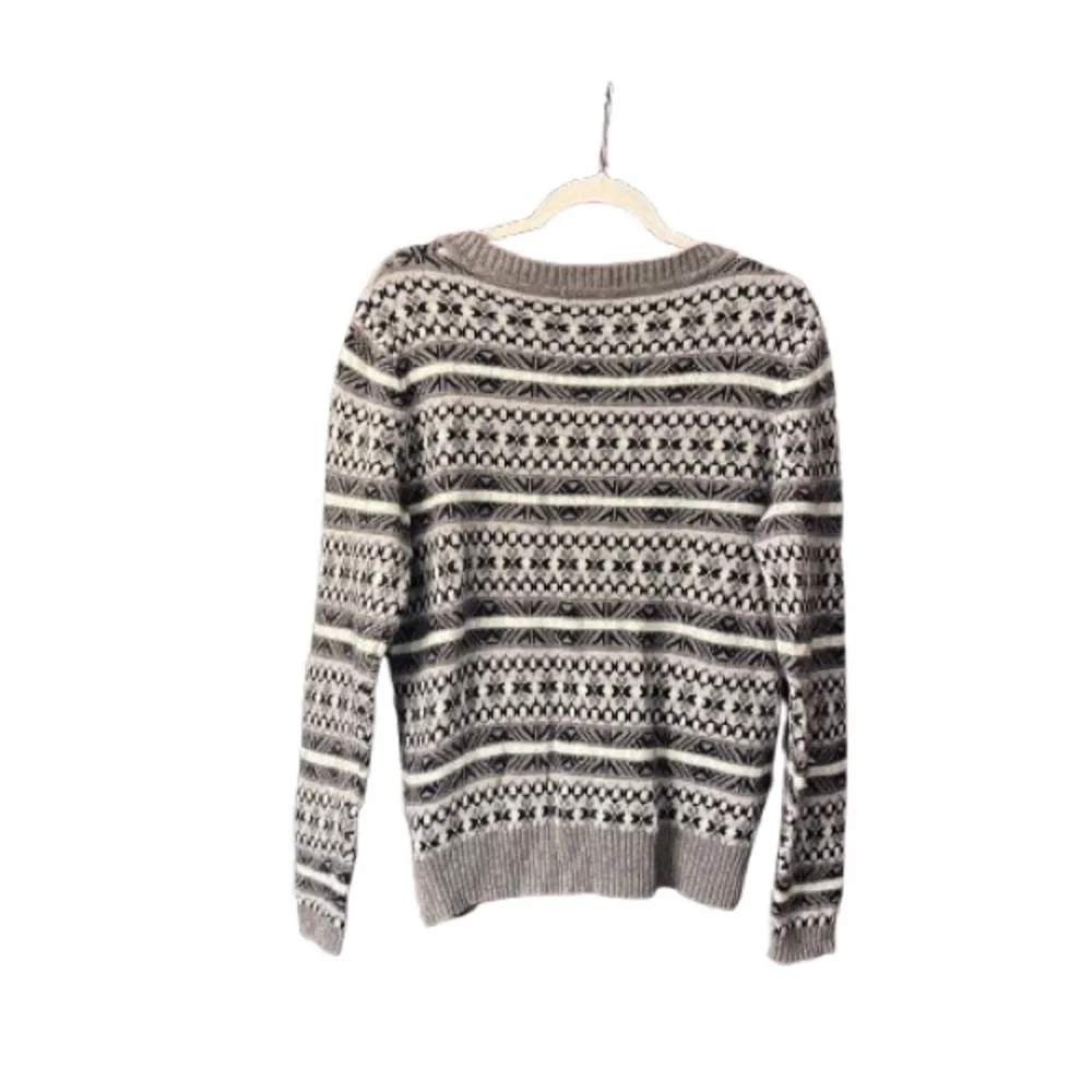 J. Crew Fair Isle Sweater - Gray and Cream